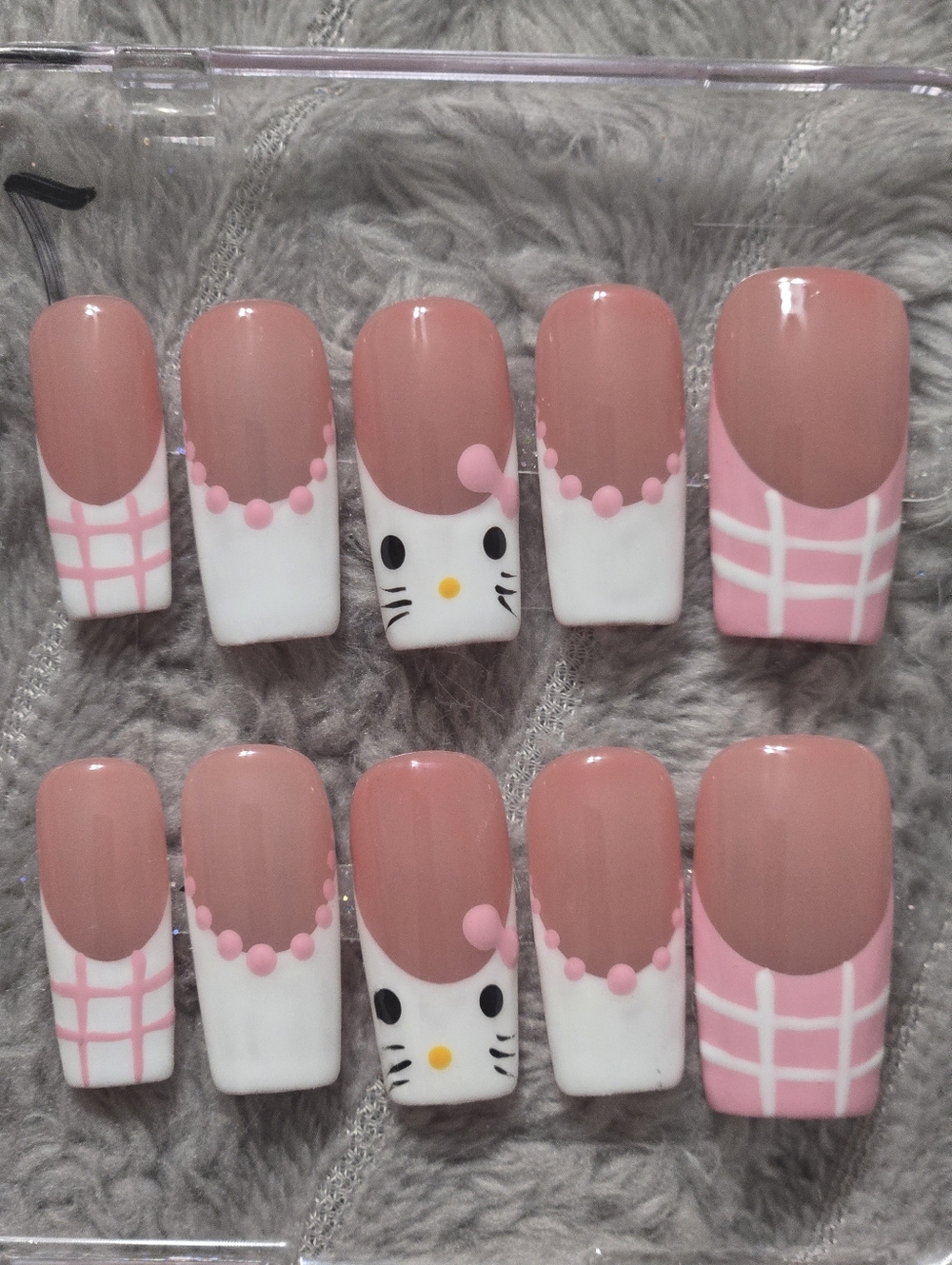Pink Hello Kitty Inspired Press-On Nail Set